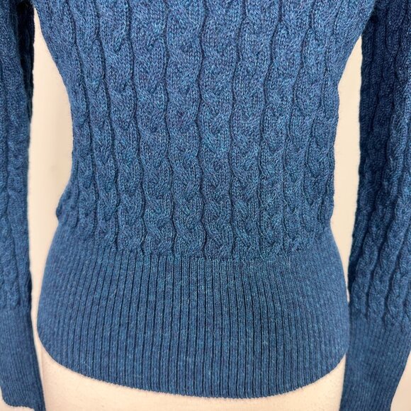 Scapa Of Scotland 100% Baby Alpaca Blue Sweater Women's Sz M Turtle Neck Peru - Picture 10 of 13